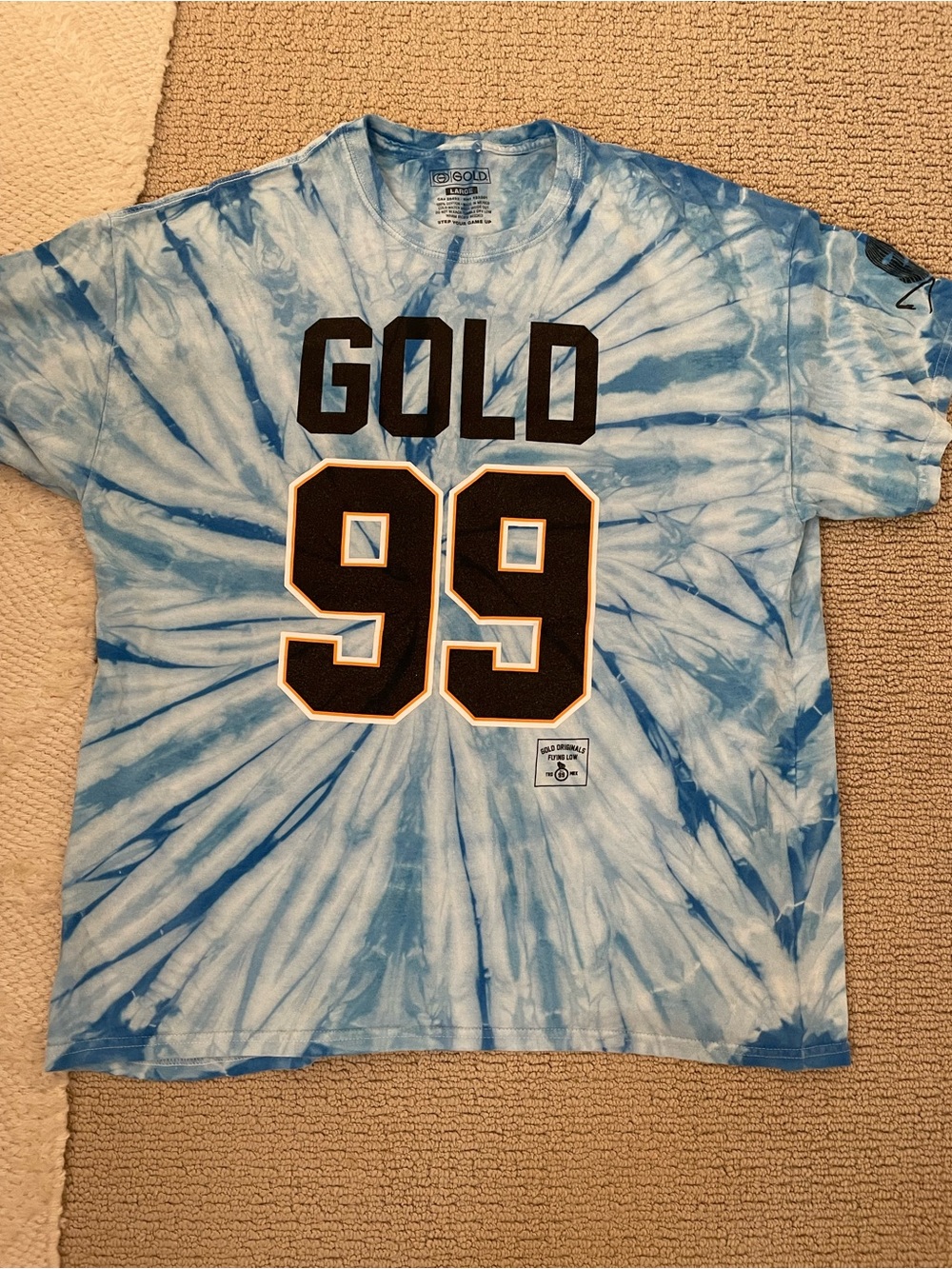 Vintage gold wheels kayo Corp skateboard tie dye shirt boxy L